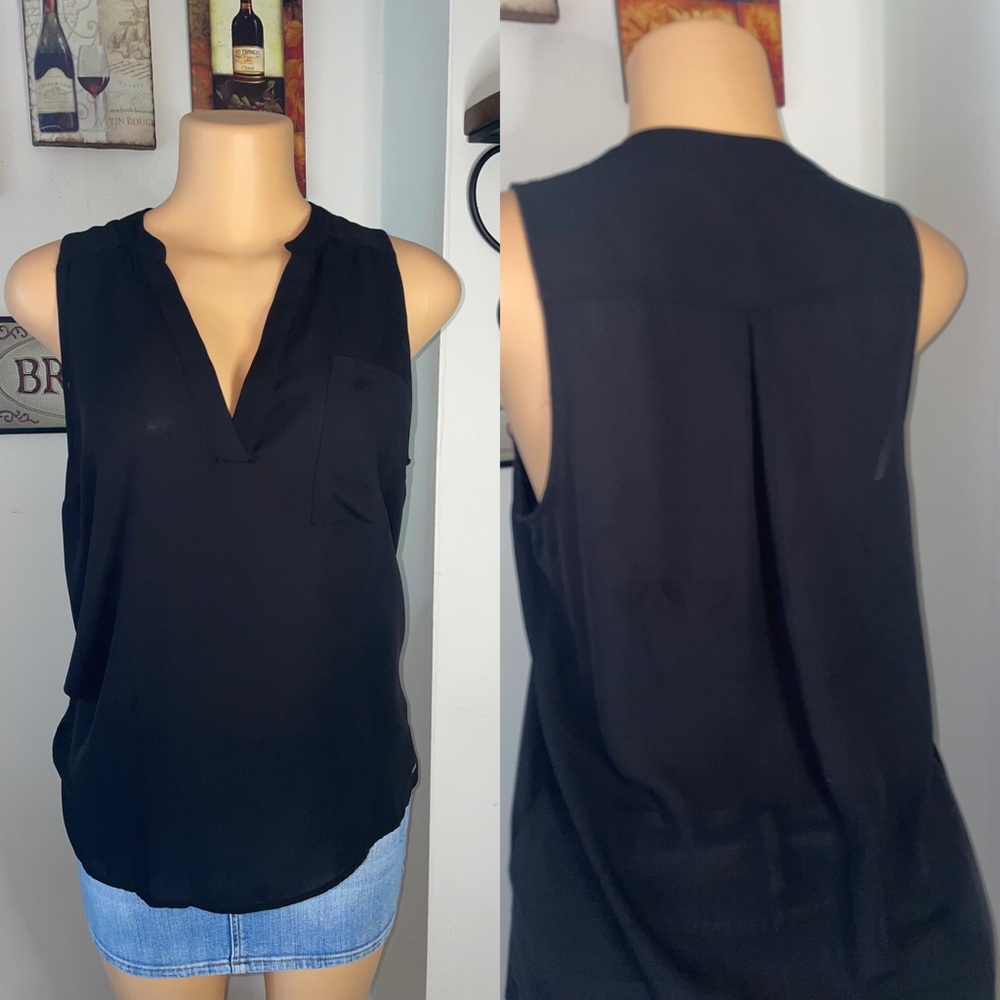 GUESS BLOUSE BLACK SIZE M EXCELLENT CONDITIONS HOME FREE SMOKE